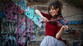 Lindsey Stirling, background, Stunning , Visual appeal HD wallpaper