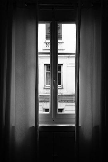 Interior, Miscellanea, Miscellaneous, Bw, Chb, Window, View, Curtains HD phone wallpaper