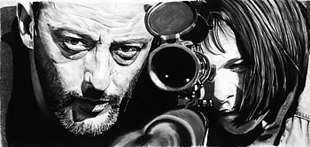 Leon , Figure art, Black and white, Intense sniper scenes HD wallpaper