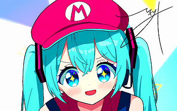 HATSUNE MIKU + super mario, Anime, Vocaloid HD wallpaper