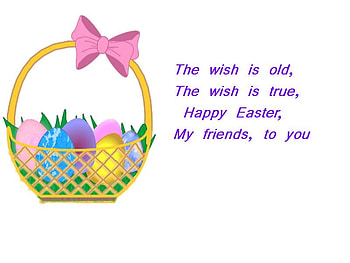 Easter Wish, basket, easter, eggs, wish HD wallpaper