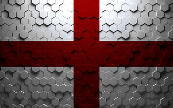 Flag of Genoa, honeycomb art, Genoa hexagons flag, Genoa 3d hexagons art, Genoa flag HD wallpaper