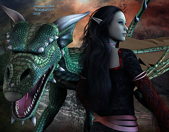 The End of All That is Good, sexy, cg, fantasy, art, dragon, elf HD wallpaper