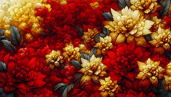 Vibrant Red and Yellow Floral, flower, floral, red, yellow, nature HD wallpaper