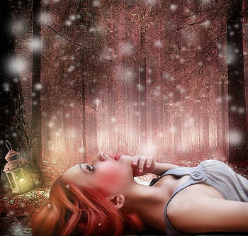 Faerie Dust, pink, fantasy, lamp, trees, supine, female HD wallpaper
