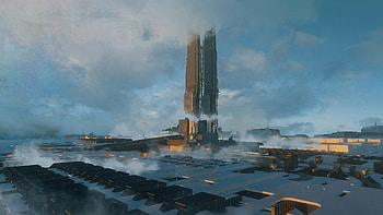 Fantasy, Art, Smoke, Future, Station HD wallpaper