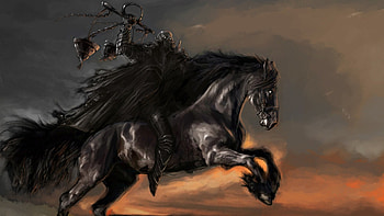 Famine Horsemen Of Apocalypse, Horsemen Of Apocalypse, fantasy, Pestilence, black horse HD wallpaper