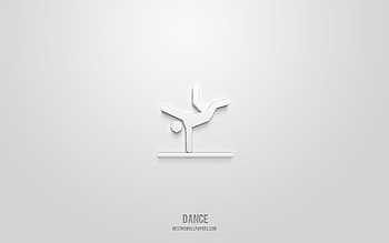 Dance 3d icon, white background, 3d symbols, Dance, sport icons, 3d icons, Dance sign, sport 3d icons HD wallpaper