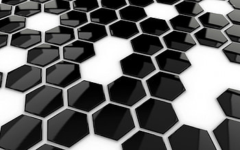 Black and White, Hexagons HD wallpaper