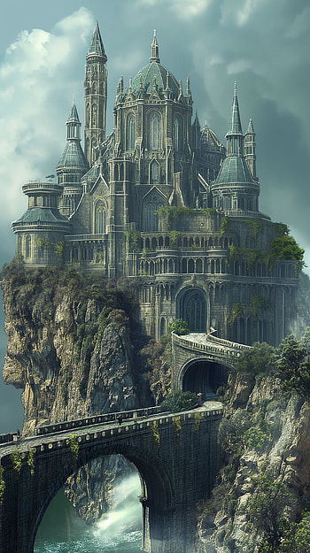 Mystic Castle Bridge, castle, bridge HD phone wallpaper