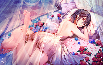 Anime Girl Bed Lying Down, anime-girl, anime, artist, artwork, digital-art HD wallpaper