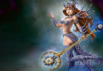 The Oracle, Woman, staff, eye balls, witch HD wallpaper