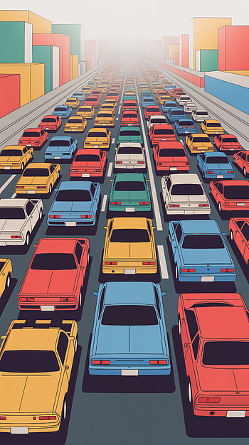 Gridlock — Retro Rush Hour, car, highway HD phone wallpaper