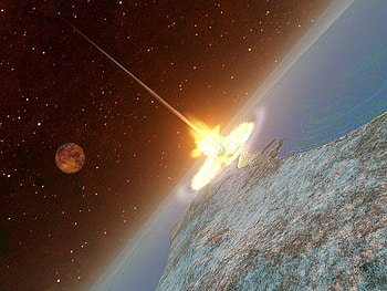 planet destroyer, explosion, planet, moon, asteroid, stars, fire HD wallpaper