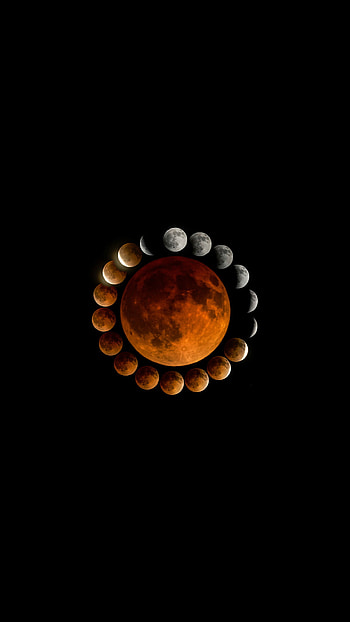 Lunar eclipse phase for , Celestial allure, Night sky's marvel, Astronomical wonder HD phone wallpaper