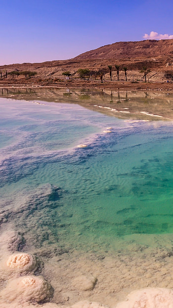 Dead Sea, Fused salt, Water surface, Windows 10 spotlight HD phone wallpaper