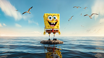 SpongeBob SquarePants Ultra Adventure, SpongeBob SquarePants, ocean, seagull, animated film HD wallpaper