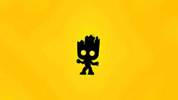 Groot Silhouette on Yellow — Minimalist Marvel, Marvel Comics, Minimalist Comic HD wallpaper