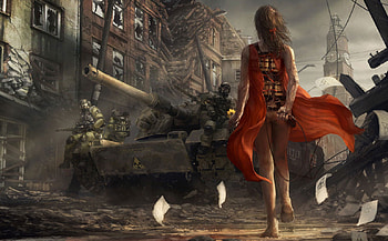 beauti war, animated, war HD wallpaper