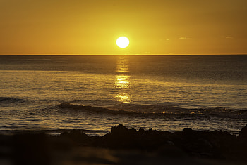 Nature, Sunset, Sea, Sun, Waves, Coast HD wallpaper