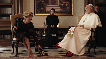 Sharon Stone, Christian Louboutin shoe, Celebrity fashion, New Pope series HD wallpaper