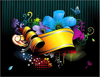 Spring sonnet, abstract, butterfly, ribbon, colors, flowers, stars HD wallpaper