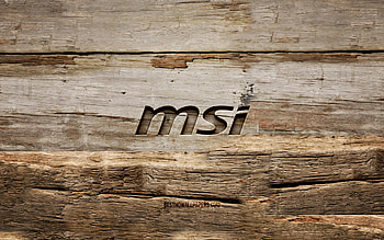 MSI wooden logo, , wooden backgrounds, brands, MSI logo, creative, wood carving, MSI HD wallpaper