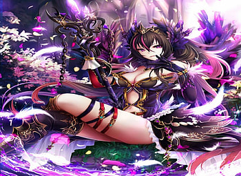 Fantasy Girl, purple, orginal, feathers, fantasy, girl, long hair HD wallpaper