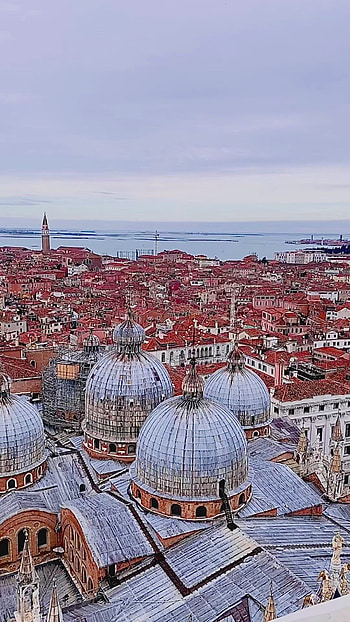 St. Mark's Basilica, Grand Canal Venice, Canvas print, Panoramic HD phone wallpaper