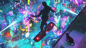 Cyberpunk Skyglider, cyberpunk, scifi, artist, artwork, digital-art HD wallpaper