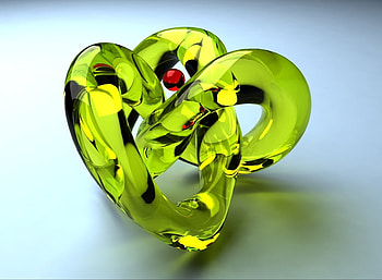 Glass form, caustics, sphere, 3dmax, vray, simple, 3d, green, yellow, red, glass HD wallpaper