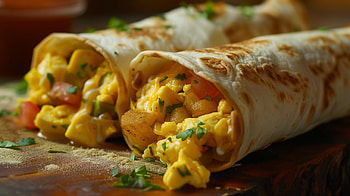 Savory Breakfast Burrito - Morning Delight, breakfast, breakfast burrito, burrito, egg, tortilla HD wallpaper