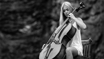 VIOLONCELLO, chair, music, cello, beauty HD wallpaper
