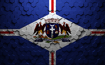 Flag of Guarulhos, honeycomb art, Guarulhos hexagons flag, Guarulhos 3d hexagons art, Guarulhos flag HD wallpaper