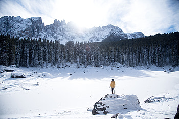 Winter, Nature, Mountains, Journey, Human, Person HD wallpaper
