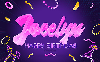 Happy Birtay Jocelyn, , Purple Party Background, Jocelyn, creative art, Happy Jocelyn birtay, Jocelyn name, Jocelyn Birtay, Birtay Party Background HD wallpaper