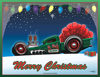 St Nick Delivery Truck, holidays, christmas, st nick, xmas, santa HD wallpaper