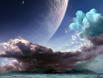 Landscape, Sky, Planets HD wallpaper