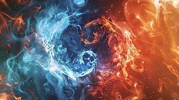 Spiritual Smoke: Fire & Ice Abstract, spiritual, Abstract, smoke HD wallpaper