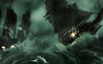 Ghost Ship, Pirate ship, mobile tablet, Haunting HD wallpaper
