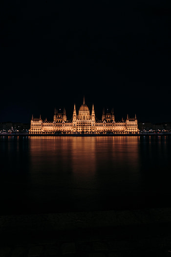Night, Architecture, Building, Dark, Glow HD phone wallpaper