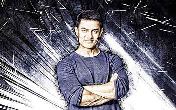 Aamir Khan, grunge art, indian actor, Bollywood, movie stars, indian celebrity, gray abstract rays, Mohammed Aamir Hussain Khan, Aamir Khan HD wallpaper