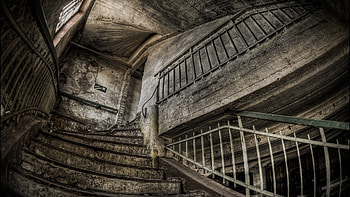 vintage stairs, rail, stairs, vintage, case HD wallpaper