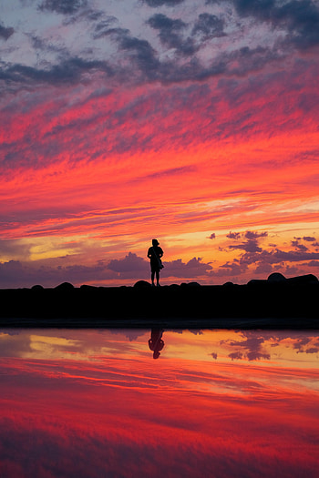 Alone, Sunset, Dark, Silhouette, Girl, Loneliness, Lonely HD phone wallpaper