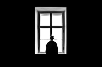 Minimalism, Bw, Chb, Window, Man, Loneliness HD wallpaper