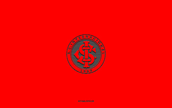 Internacional, red background, Brazilian football team, Internacional emblem, Serie A, Porto Alegre, Brazil, football, Internacional logo HD wallpaper
