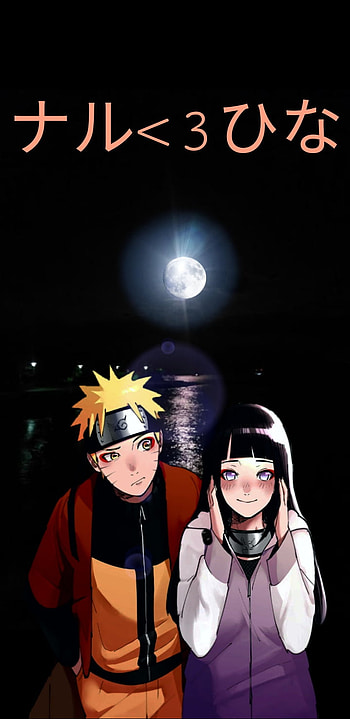 Naruto and hinata, art, moon HD phone wallpaper