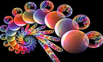 Fractal Bubbles, abstract, fractals, colors, bubbles, 3D and Cg HD wallpaper