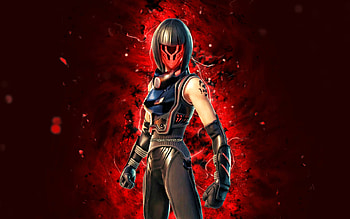 Second Style Bachii, , red neon lights, Fortnite Battle Royale, Fortnite characters, Second Style Bachii Skin, Fortnite, Second Style Bachii Fortnite HD wallpaper
