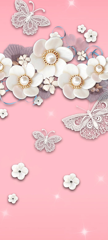 Pearl Flowers, pink, product, butterfly HD phone wallpaper